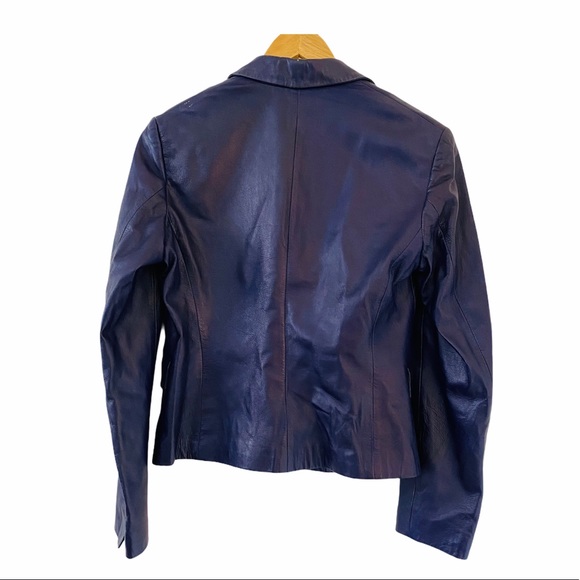 Vintage VERSUS VERSACE purple leather jacket - Picture 4 of 13
